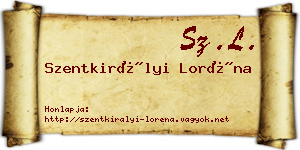 Szentkirályi Loréna névjegykártya